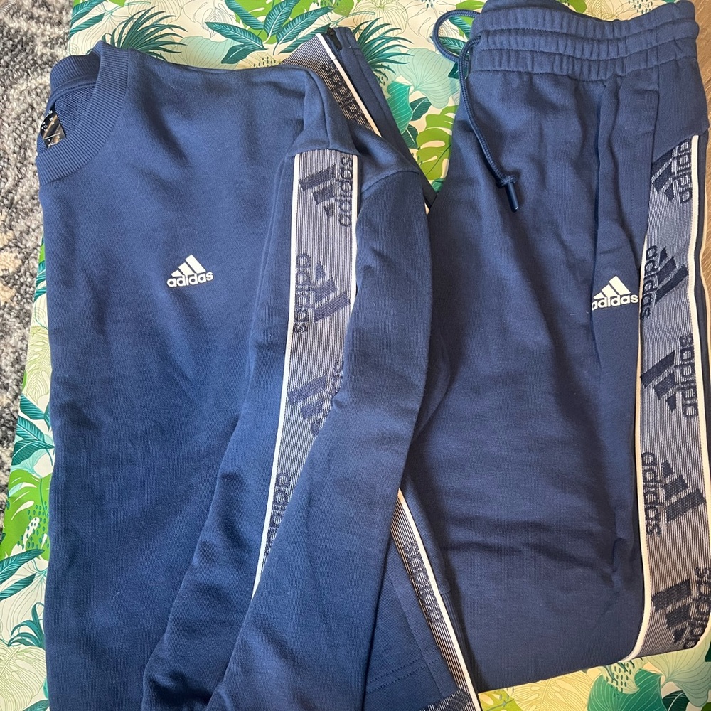 Adidas Womens Sweat Outfit Athleticwear Sweatshirt Sweatpants M/S